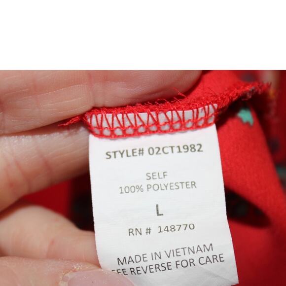Sienna Sky Womens Blouse Large Red Floral Cold Shoulder Short Sleeve - Picture 6 of 7